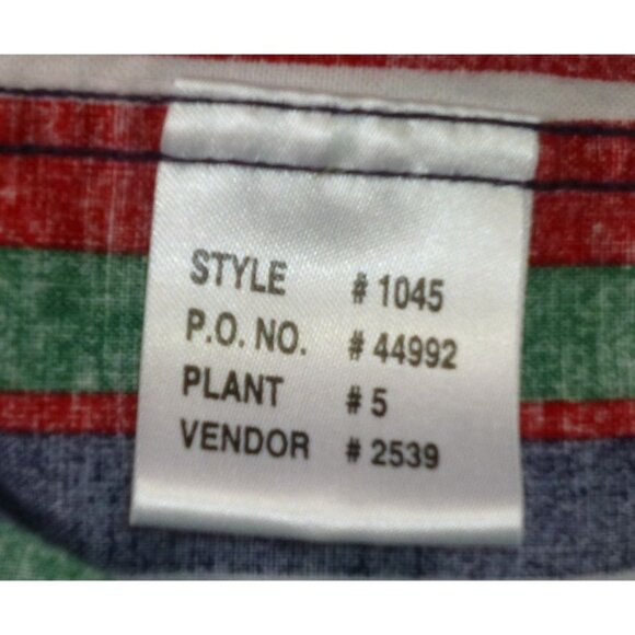 VTG Ivy Crew Men's Long Sleeve Button Down Red White Blue Shirt L Long Sleeve Co - Picture 7 of 8